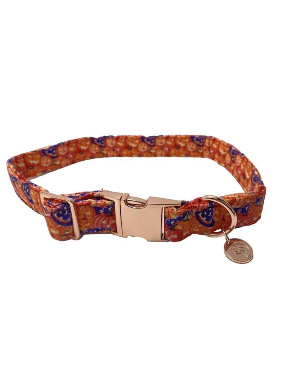Dog Adjustable Halloween Pumpkin Collar Festive Pet Costume Accessory